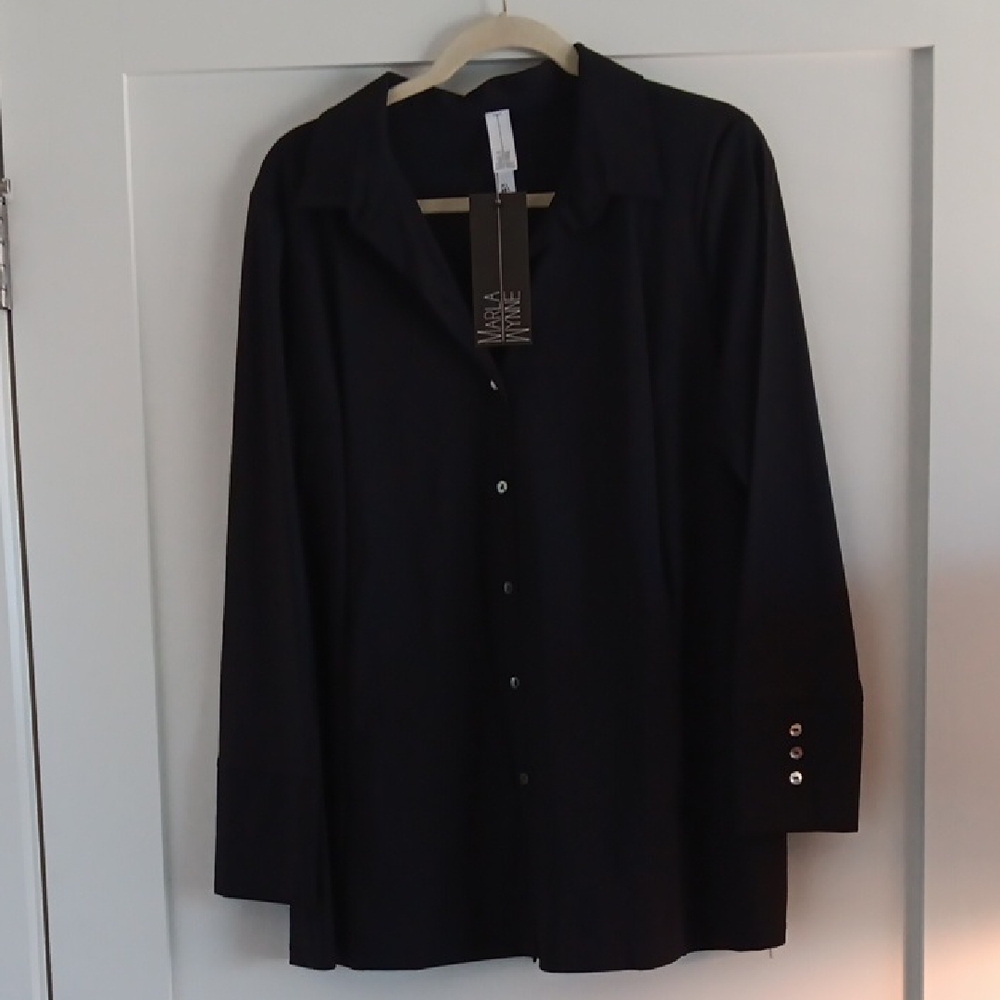 Marla Wynne Black Button-Up Shirt - New With Tag